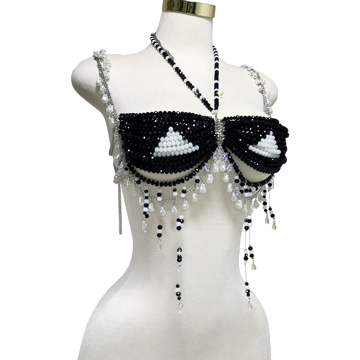 Noir Illusion Beaded Top