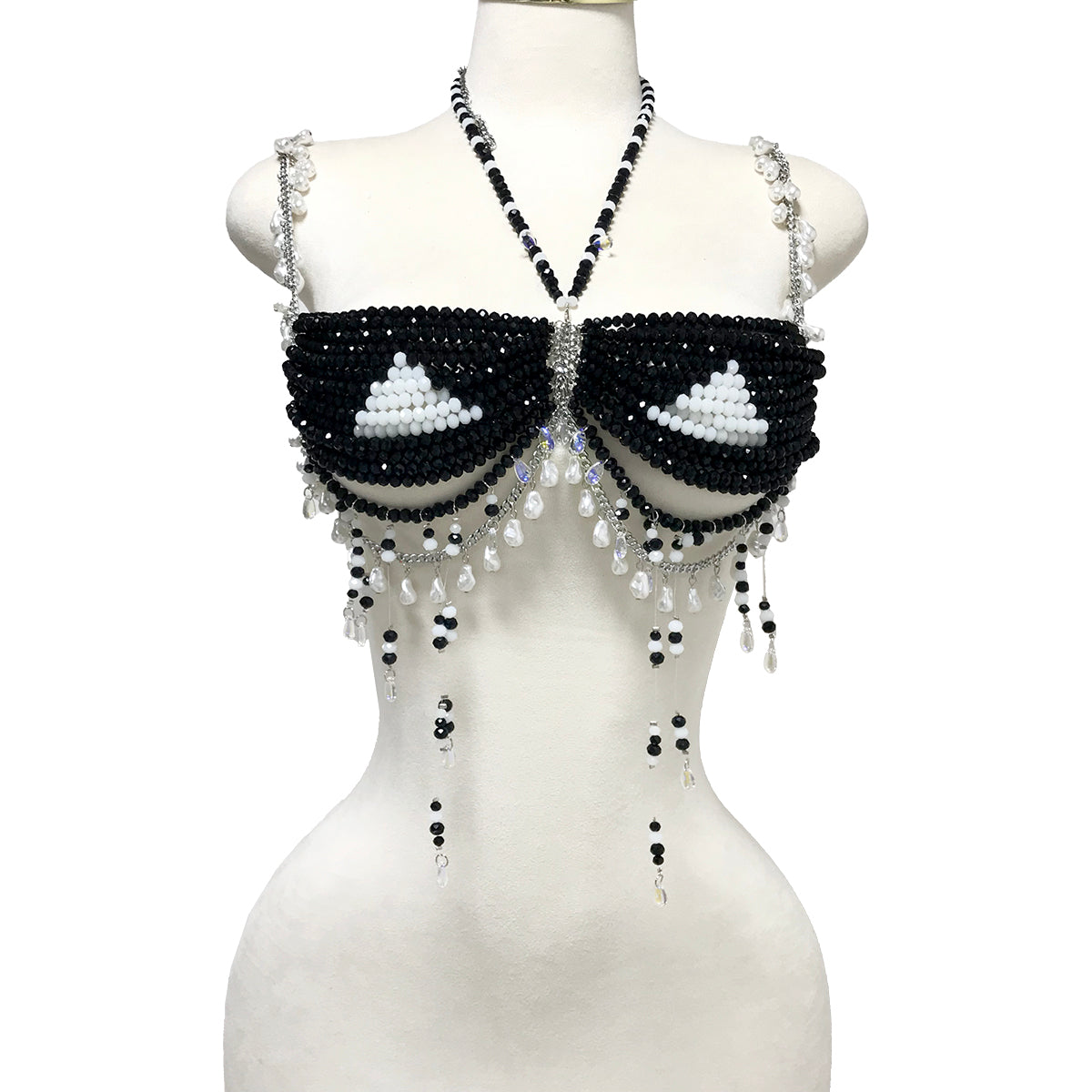 Noir Illusion Beaded Top