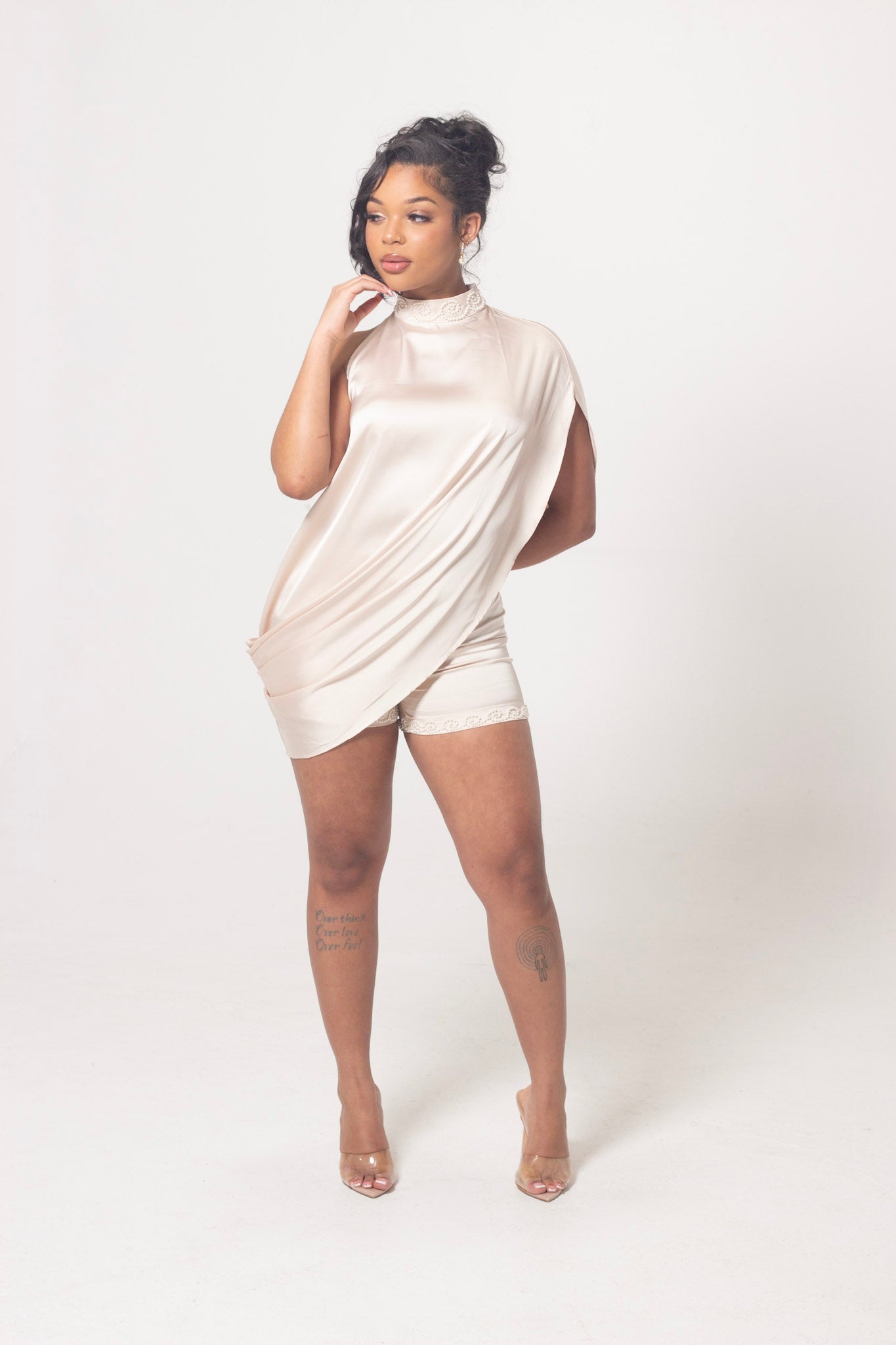 ND Ivory Mirage Drape Top (part of a set)