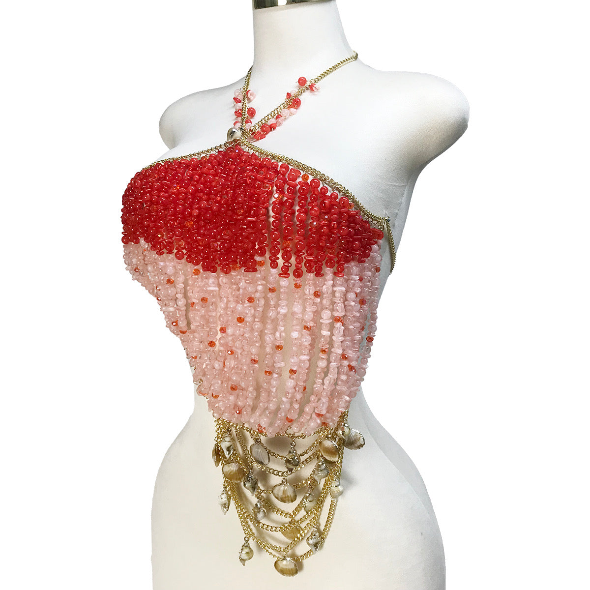 Nymphaea Top – Hand-Beaded Ombré Luxury Halter