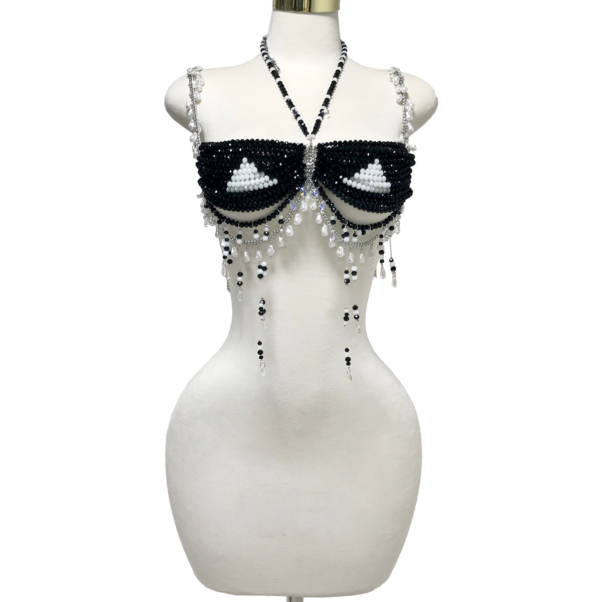 Noir Illusion Beaded Top