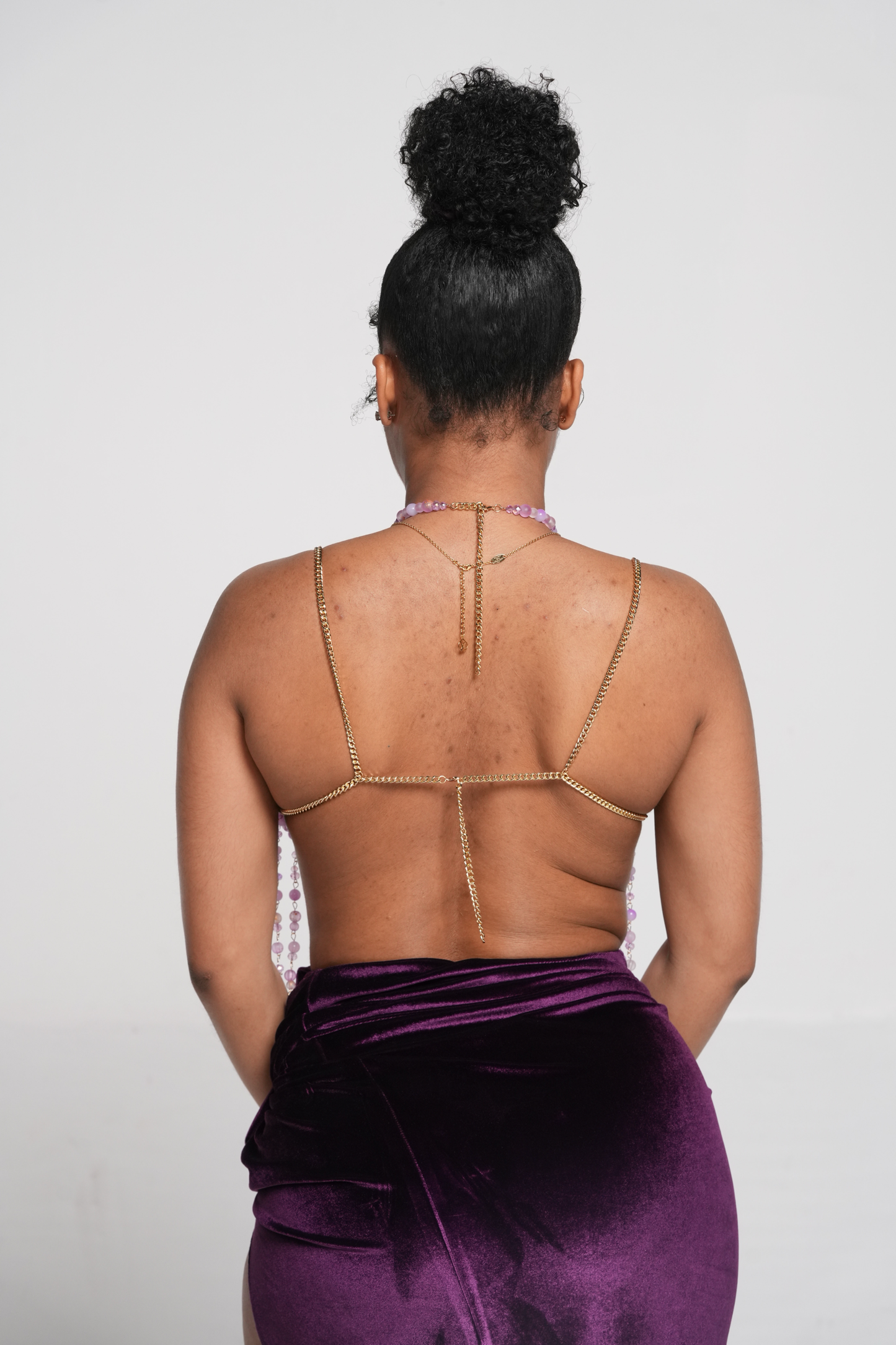 Amethyst Drizzle Beaded Top
