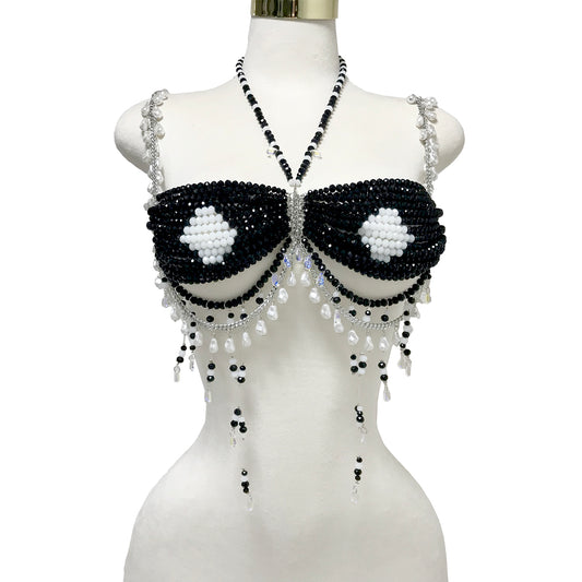 Midnight Diamonds Beaded Top