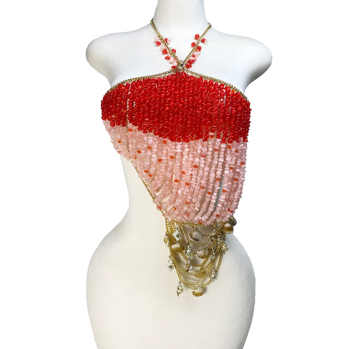Nymphaea Top – Hand-Beaded Ombré Luxury Halter