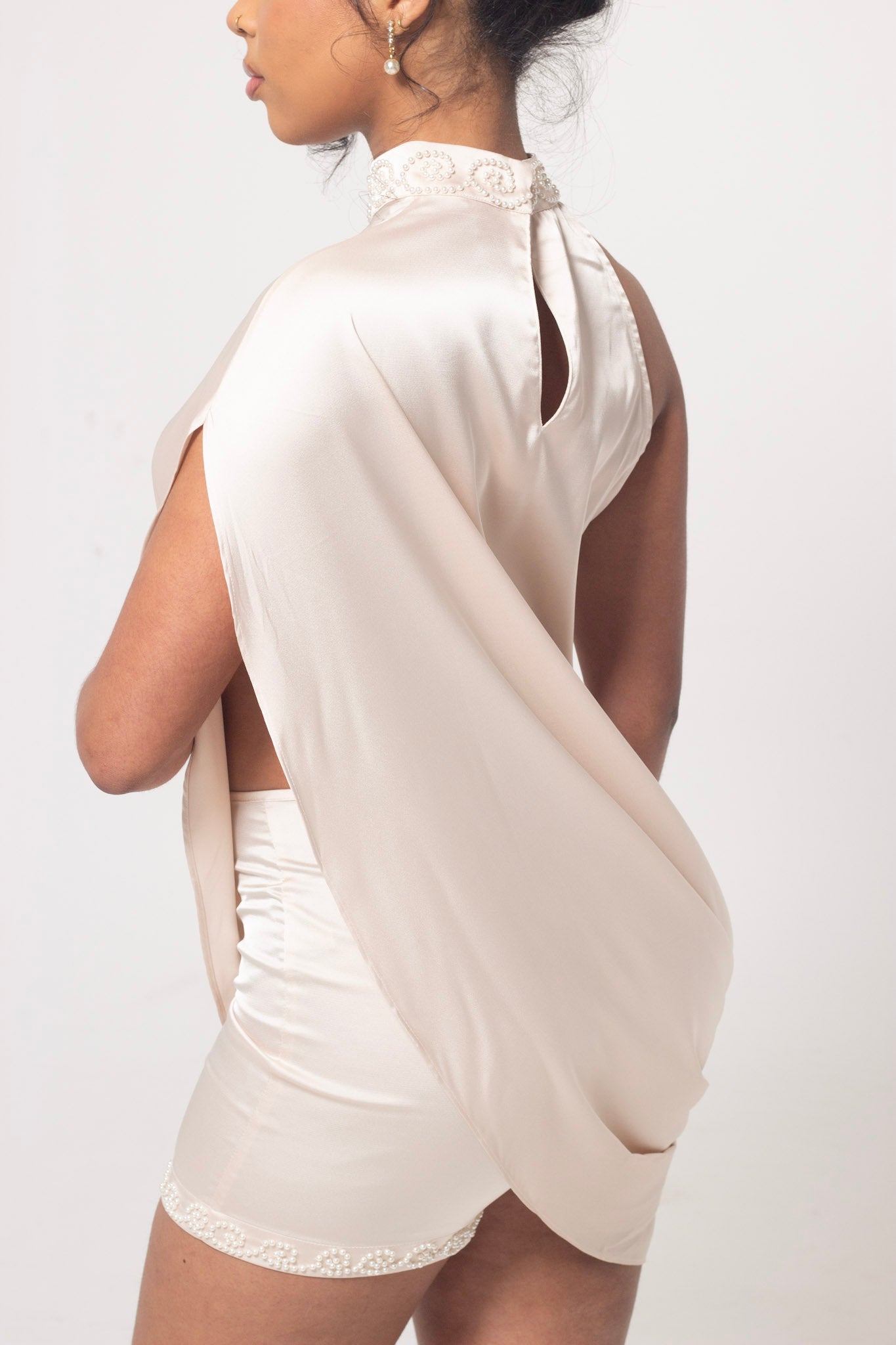 ND Ivory Mirage Pearl Hem Shorts (part of a set)