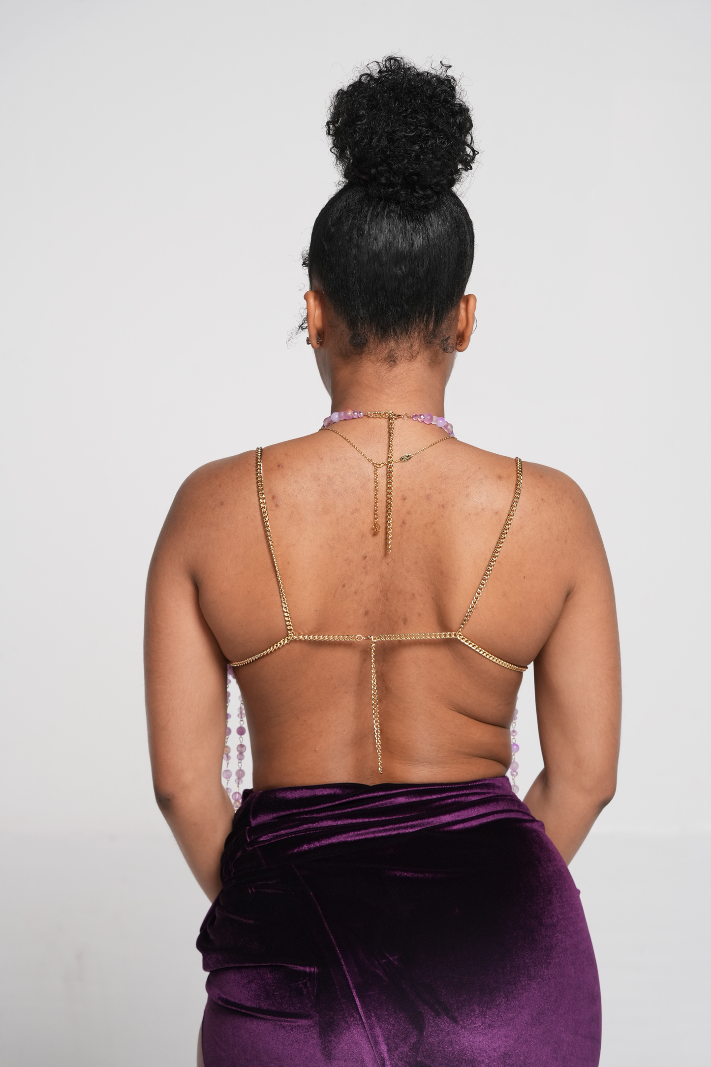 Amethyst Drizzle Beaded Top