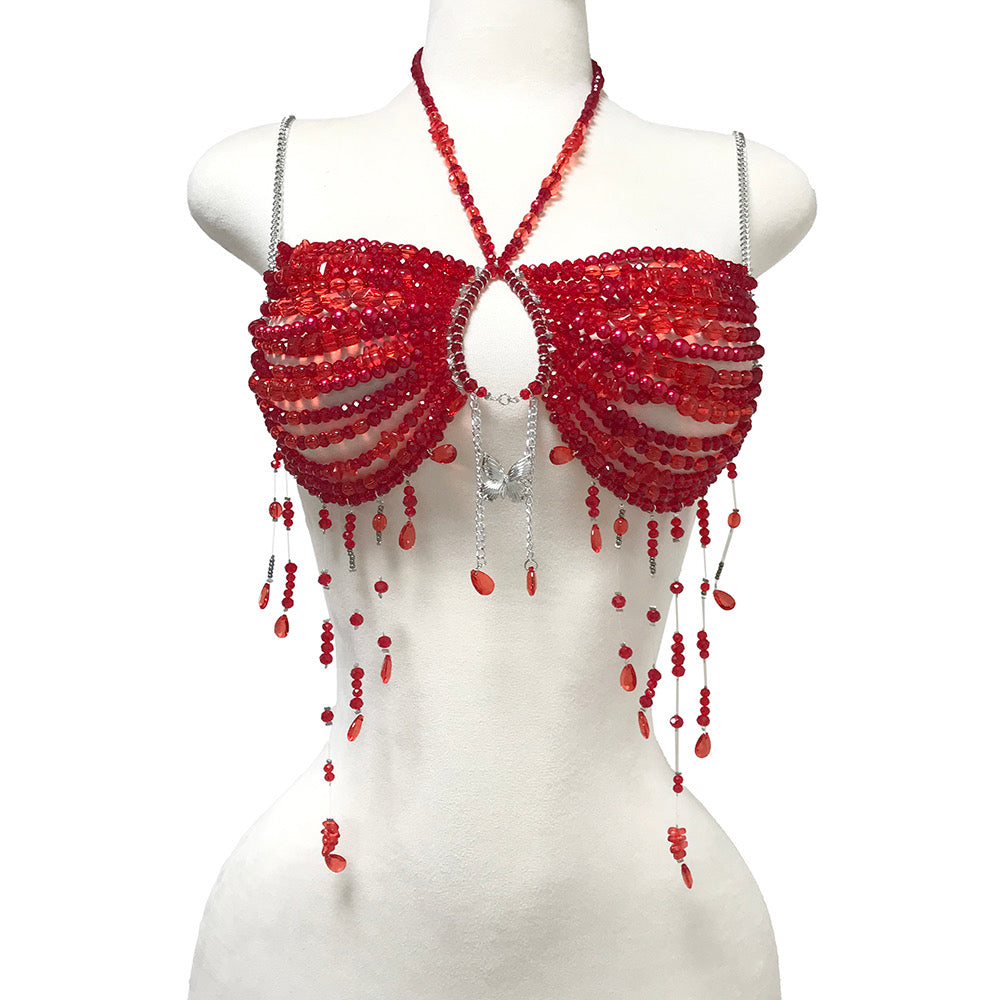 Velvet Flame Beaded Top