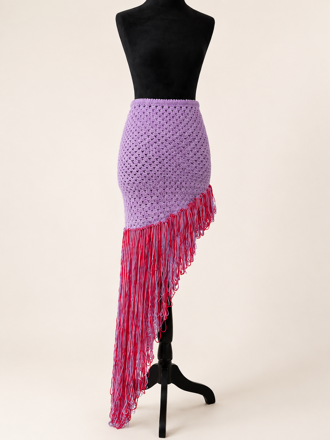Lavender fringe crotchet skirt