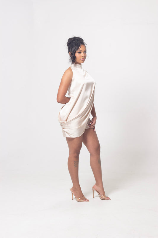 ND Ivory Mirage  Drape Top (part of a set)